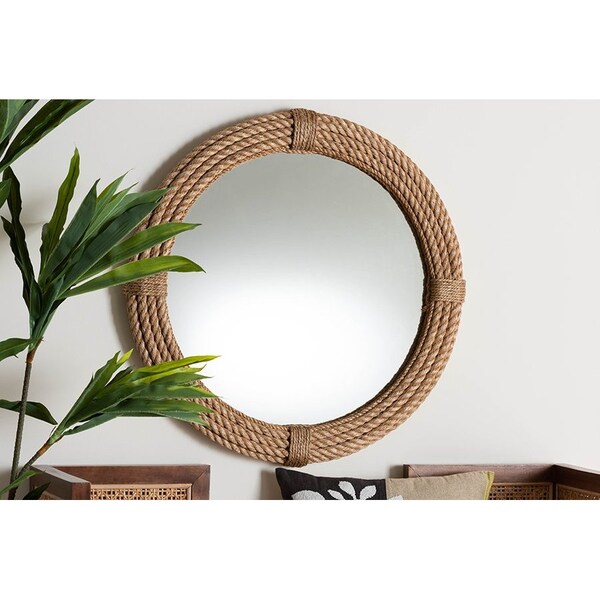 Bali & Pari Manila Bohemian Woven Rope Accent Wall Mirror - 246-13748-ZORO