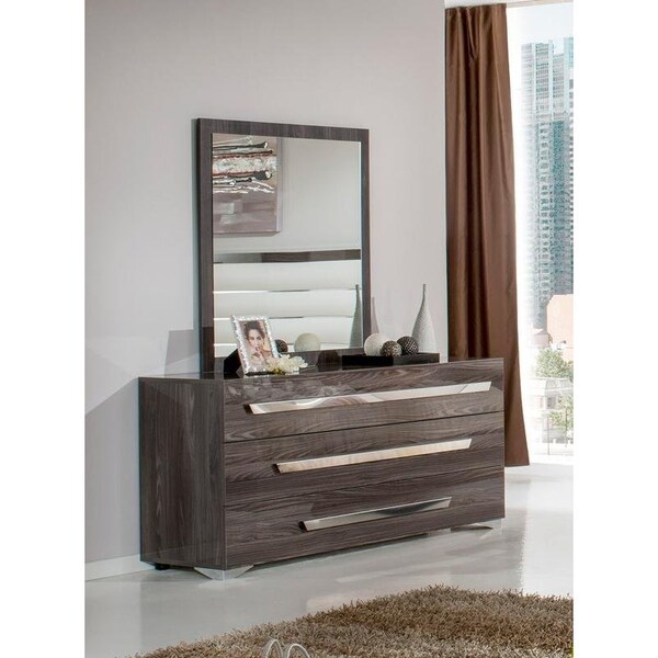 Homeroots Italian Modern Mirror - Grey - 282566