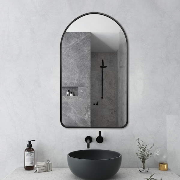 Decor Wonderland 19.6 x 31.5 in. Rita Black Metal Framed Oval Wall Mirror - B803LK