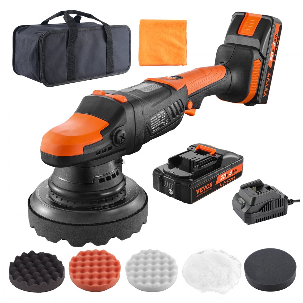 VEVOR 20V Cordless Buffer Polisher 6" Brushless Polisher with 1PCS 4.0Ah Battery - ZYJQ61110220V295AV5