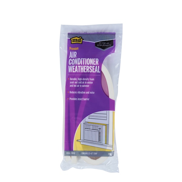 M-D Building Products 1/2 in. X 42 in. Beige Premium Air Conditioner Weatherseal for Window Units - 50005