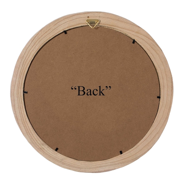 Vintiquewise Decorative Round Natural Wood Wall Mirror for the Entryway, Living Room, or Vanity - QI004383