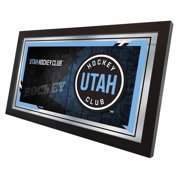 Holland Bar Stool Co Utah Hockey Club Hockey Collector 15in x 26in Mirror - Black Wrapped Wood Frame - MCOL