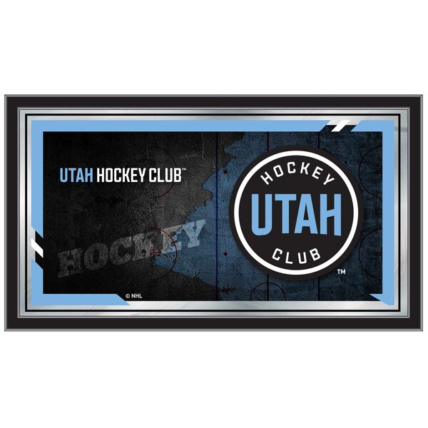 Holland Bar Stool Co Utah Hockey Club Hockey Collector 15in x 26in Mirror - Black Wrapped Wood Frame - MCOL