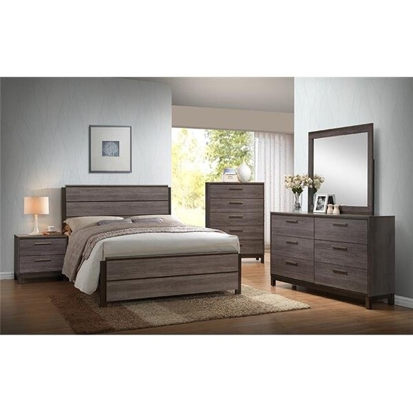 K & B Furniture K & B Furniture B2186-M Antique Grey Wood Frame Mirror - 38.5 x 37.5 x 1 in. - B2186-M