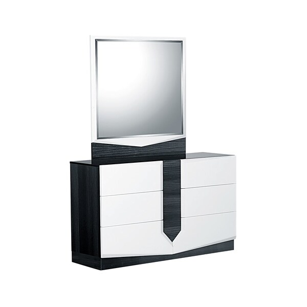 Global Furniture Usa Contemporary High Gloss Hudson White Hg Mirror - 1143