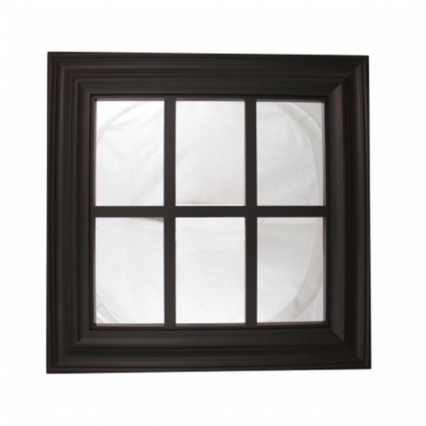 Purely Pecan 17.25 in. Jet Black Window Inspired Decorative Wall Mounted Mirror - 32013885