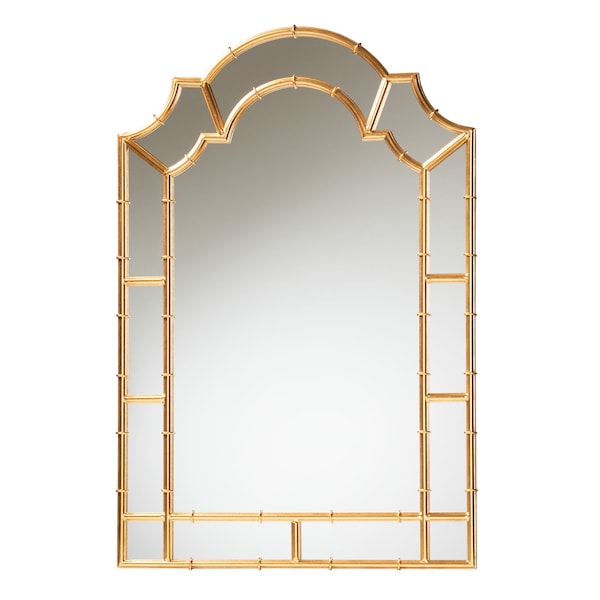 Baxton Studio Bedivere Modern Glam and Luxe Antique Goldleaf Metal Accent Wall Mirror - 229-13068-ZORO