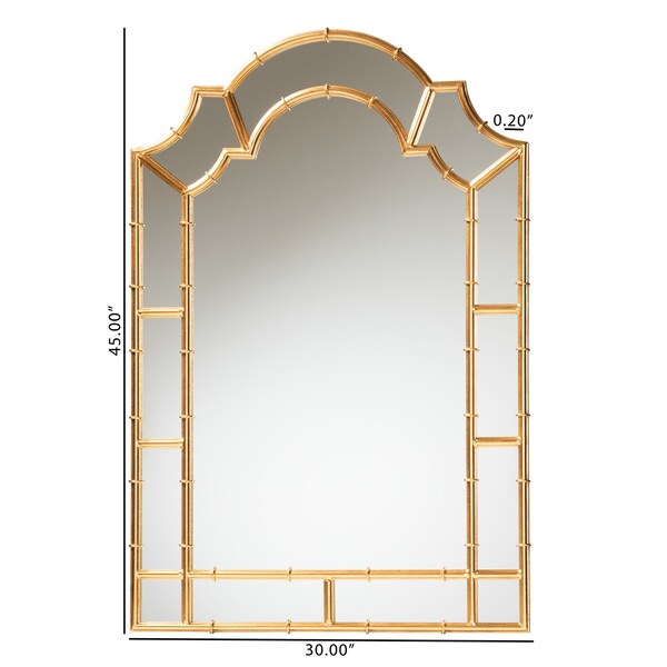 Baxton Studio Bedivere Modern Glam and Luxe Antique Goldleaf Metal Accent Wall Mirror - 229-13068-ZORO