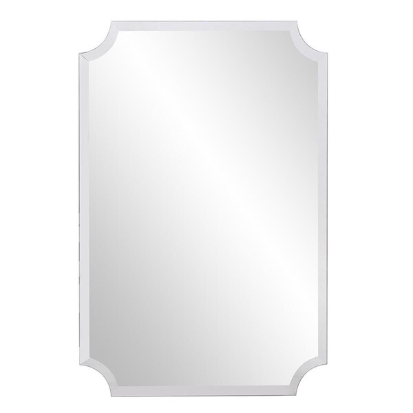 Homeroots Minimalist Rectangle Mirror with Beveled Edge & Scalloped Corners - 383712