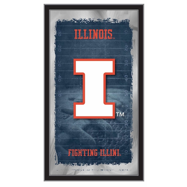 Holland Bar Stool Co Illinois 15" x 26" Football Mirror - MFTBLILLINIU