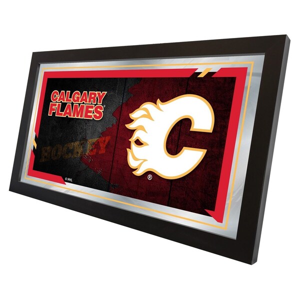 Holland Bar Stool Co Calgary Flames 15" x 26" Hockey Collector Mirror by Holland Bar Stool Company - MCOLCALFLA