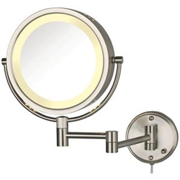 Ricki'S Rugs 8.5 in.; 8X-1X Halo Lighted Wall Mount Mirror; Extends 13.5 in.; Nickel - RI53826