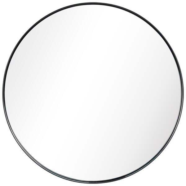 Solid Storage Supplies Ultra Brushed Black Stainless Steel Round Wall Mirror - SO2960544