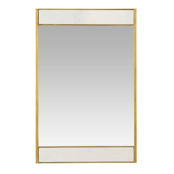 Rickis Rugs Lina Modern Wall Mirror, Gold with Marble - RI2522618