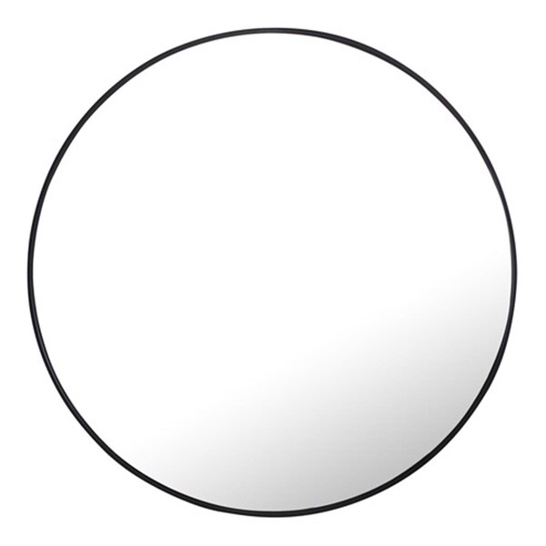Doba-Bnt 48 in. Eternity Metal Frame Round Mirror, Black - SA2219245