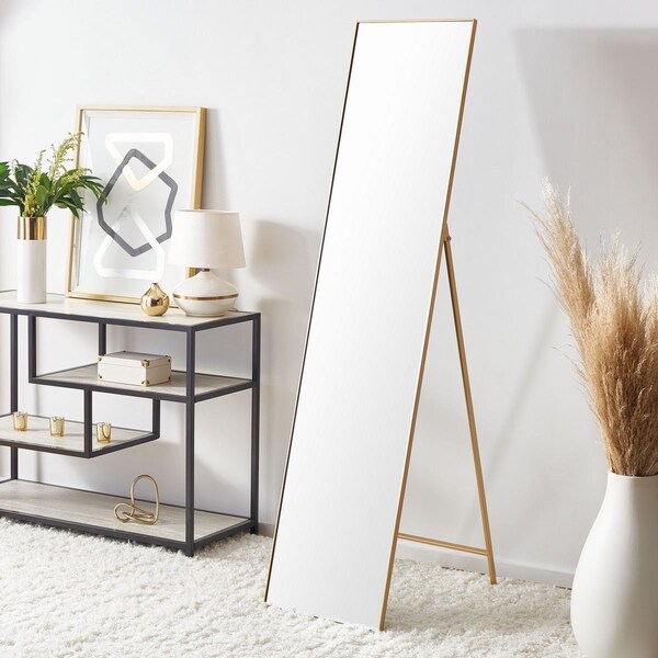 Safavieh 16 x 28 x 69 in. Wellen Brass Mirror - MRR2008A