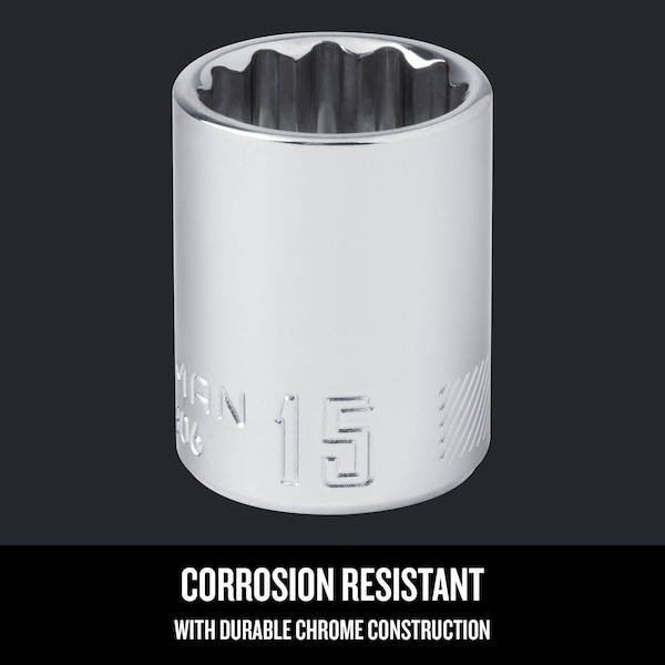 Craftsman Sockets, 15 mm S x 3/8" Drive S Metric 1 - CMMT44306