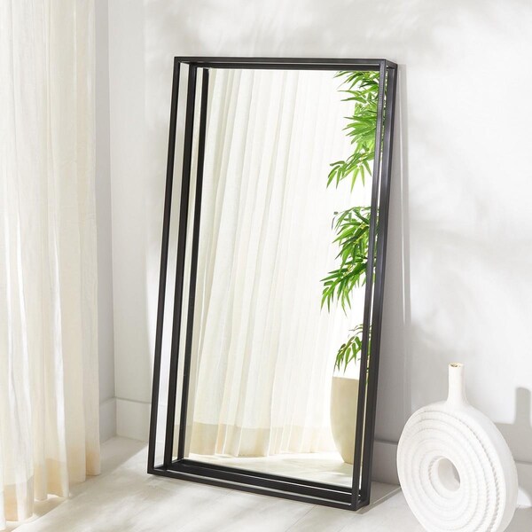 Safavieh 26 x 4 x 48 in. Kallie Shadow Box Black Mirror - CMI1001A