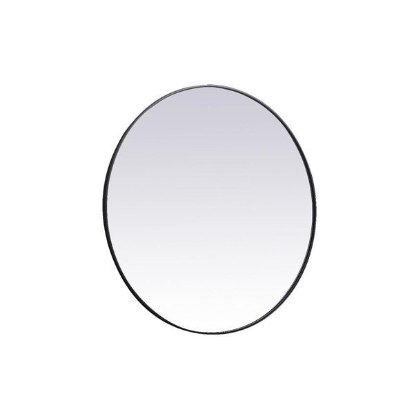Elegant Decor 45 in. Metal Frame Round Mirror, Black - MR4845BK