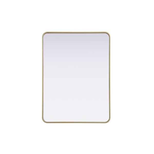 Elegant Decor Contour Metal Rectangle Mirror 30X40 In Brass - MR8A3040BRA