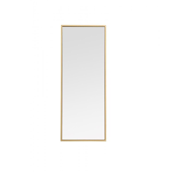 Blueprints 14 in. Metal Frame Rectangle Mirror in Brass - 13.25 x 35.25 x 0.16 in. - BL2955597