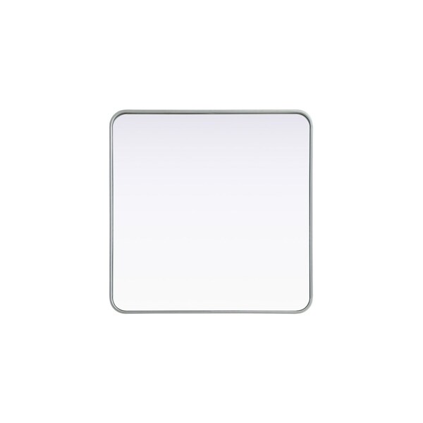 Elegant Decor Contour Metal Square Mirror 30X30 In Silver - MR8A3030SIL