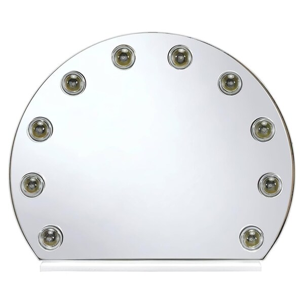 Acme Wooden Frame Accent Mirror with Lighting in White - ER-0107MR
