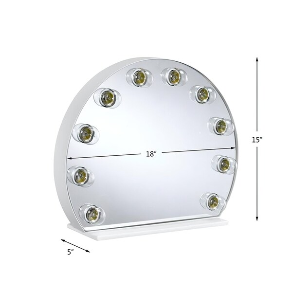Acme Wooden Frame Accent Mirror with Lighting in White - ER-0107MR