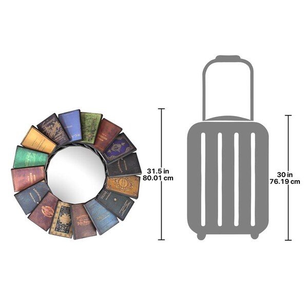 Design Toscano Lord Byron's Compendium of Books Metal Wall Mirror - MH40069