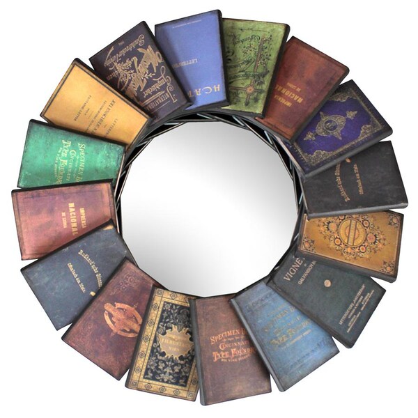 Design Toscano Lord Byron's Compendium of Books Metal Wall Mirror - MH40069
