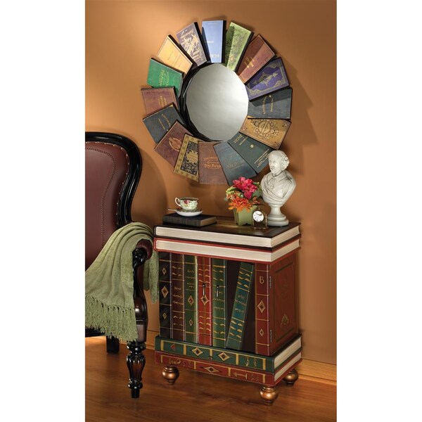 Design Toscano Lord Byron's Compendium of Books Metal Wall Mirror - MH40069