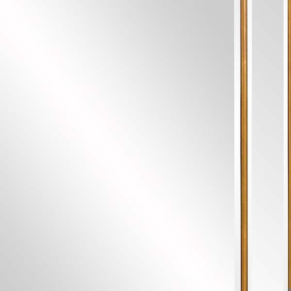 Homeroots Recatngle Gold Leaf Mirror with Angled Corners Frame - 383725
