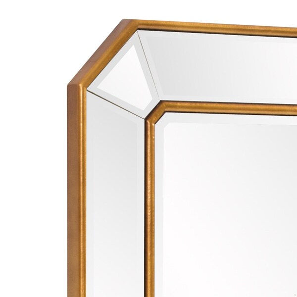 Homeroots Recatngle Gold Leaf Mirror with Angled Corners Frame - 383725