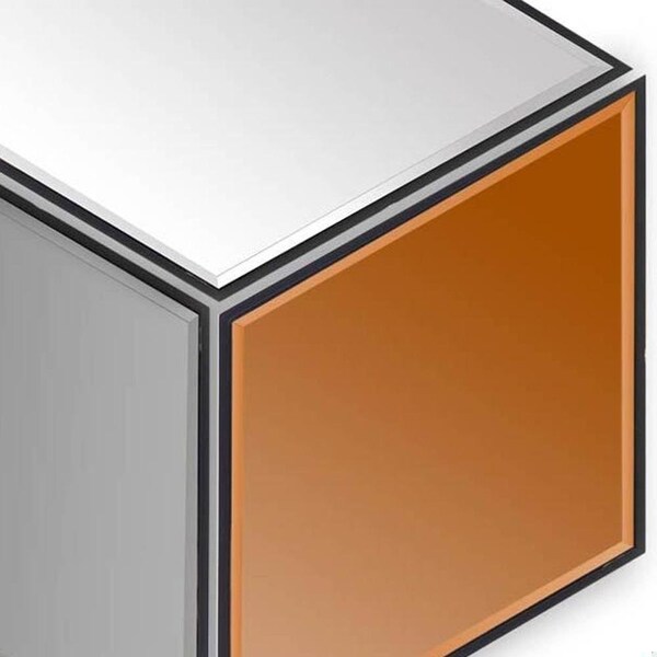 Homeroots Glass Geometric Frameless Wall Mirror - Set of 3 - 376388