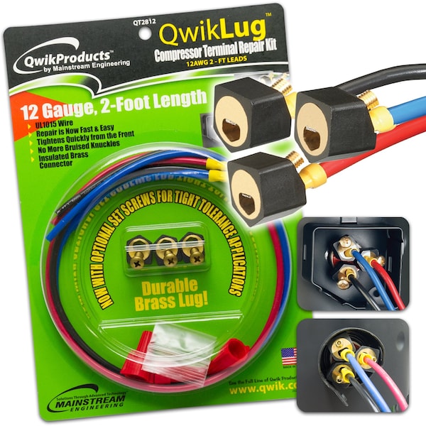 Qwikproducts QwikLug Terminal repair lugs 12 AWG, 2ft leads - QT2812