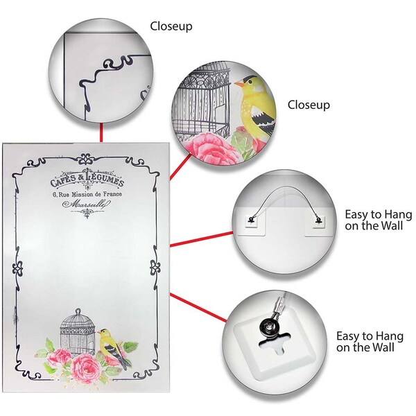 Infinity Instruments French Country Cafe - H 24 W 16Multicolored Glass Decorative Frame - 15432