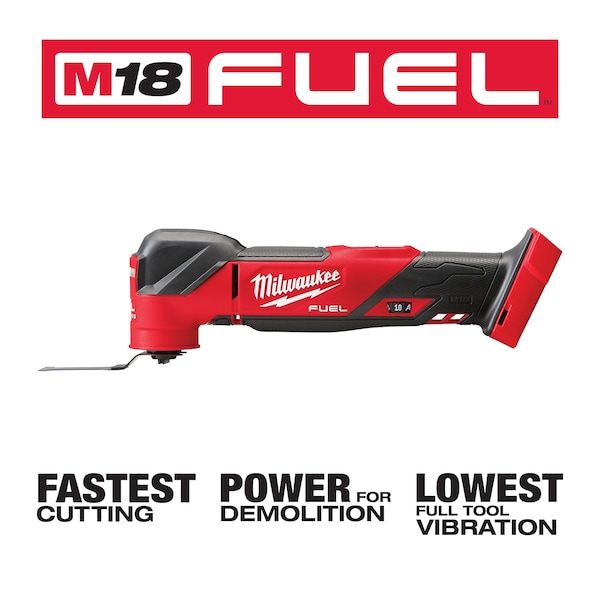 Milwaukee Tool Oscillating Multi-Tool, 18V DC, Cordless, 4.2  Degrees Oscillation Angle, M18 FUEL(TM) Series - 2836-20