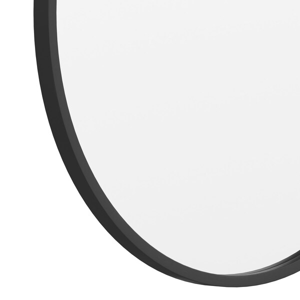 Flash Furniture 24" Round Black Metal Framed Accent Wall Mirror - HFKHD-4GD-CRE8-712315-GG