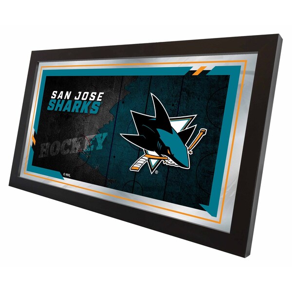 Holland Bar Stool Co San Jose Sharks 15" x 26" Hockey Collector Mirror by Holland Bar Stool Company - MCOLSJSHAR