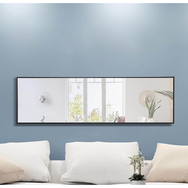 Elegant Decor Metal Frame Rectangle Mirror 18 Inch Black - MR4081BK
