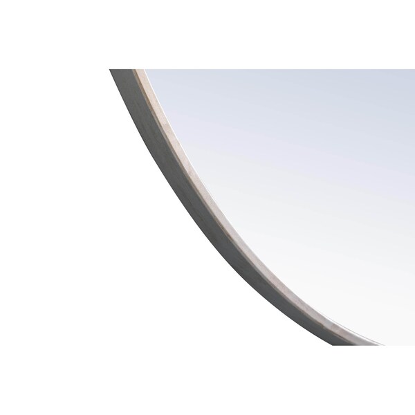 Elegant Decor Metal Frame Round Mirror With Decorative Hook 48 Inch Silver Finish - MR4069S