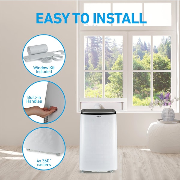 Coby 10,800 BTU Portable Air Conditioner SACC/CEC 15,000 BTU ASHRAE 128 - CBPAC1080