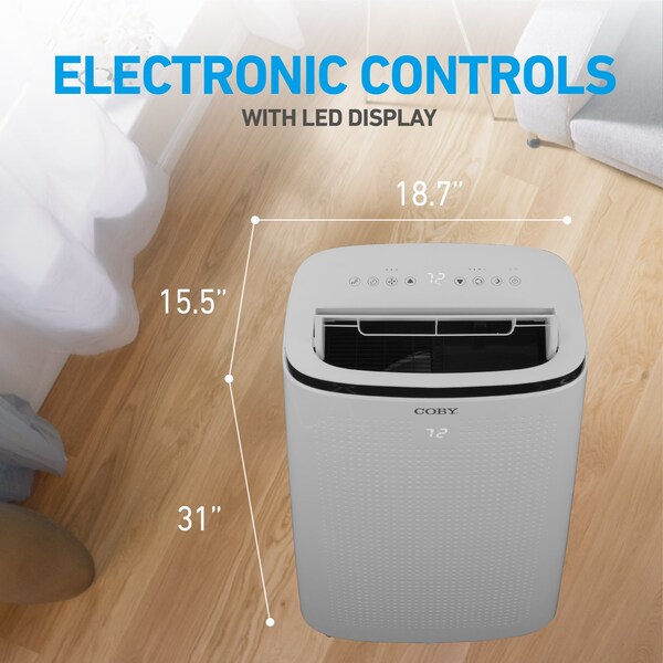 Coby 10,800 BTU Portable Air Conditioner SACC/CEC 15,000 BTU ASHRAE 128 - CBPAC1080