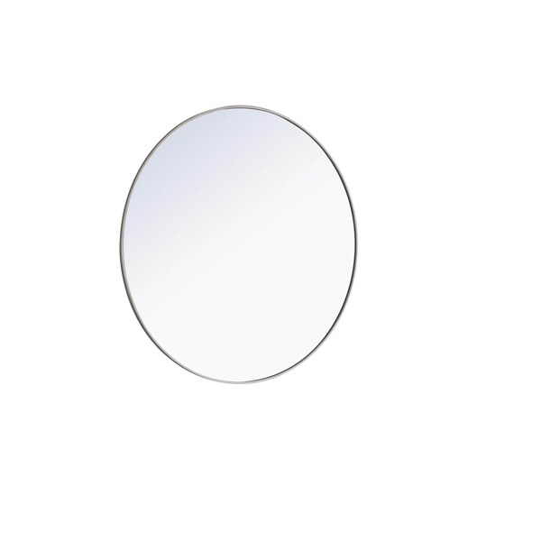 Elegant Decor Metal Frame Round Mirror 48 Inch Silver Finish - MR4049S