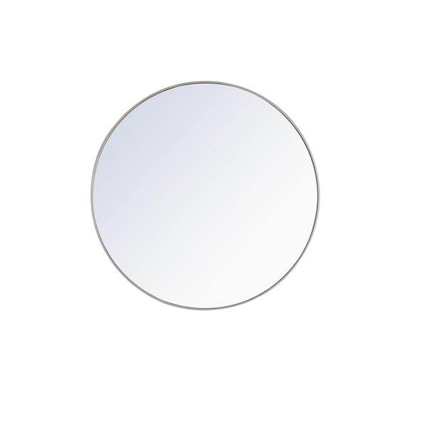 Elegant Decor Metal Frame Round Mirror 48 Inch Silver Finish - MR4049S