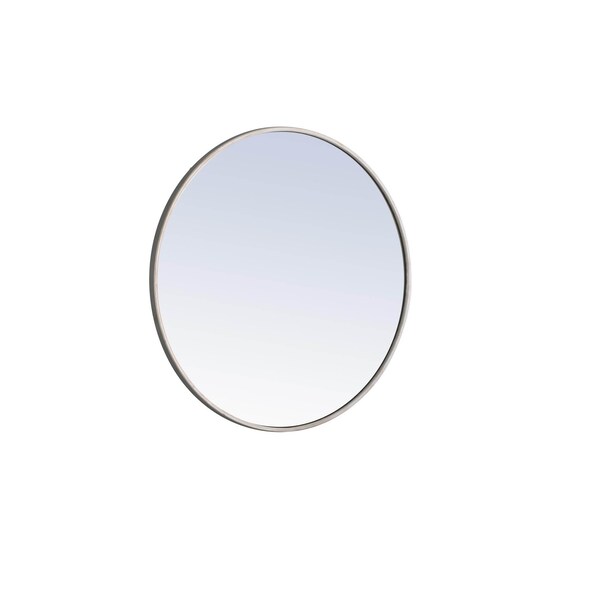 Elegant Decor Metal Frame Round Mirror 28 Inch Silver Finish - MR4036S