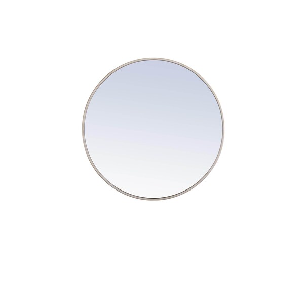 Elegant Decor Metal Frame Round Mirror 28 Inch Silver Finish - MR4036S