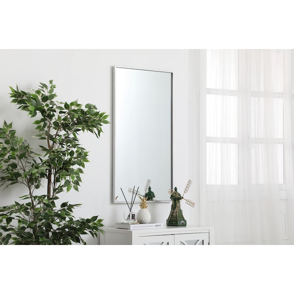 Elegant Decor Metal Frame Rectangle Mirror 20 Inch In Silver - MR42036S