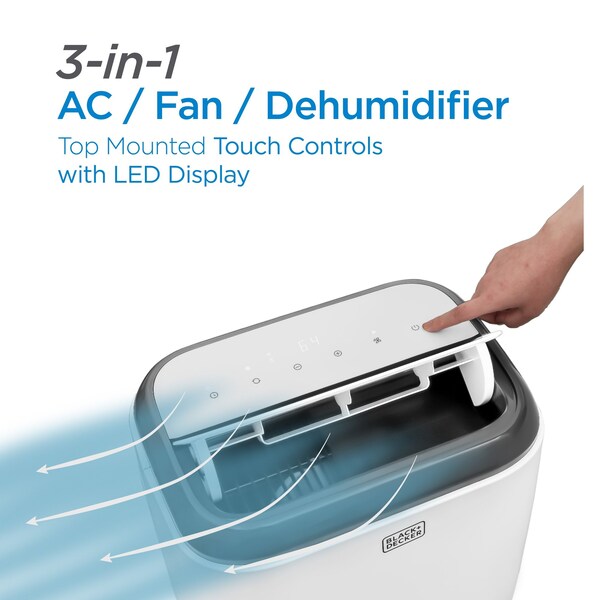 Black & Decker 6,000 BTU Portable Air Conditioner SACC/CEC10,000 BTUASHRAE 128 - BPT06WTB